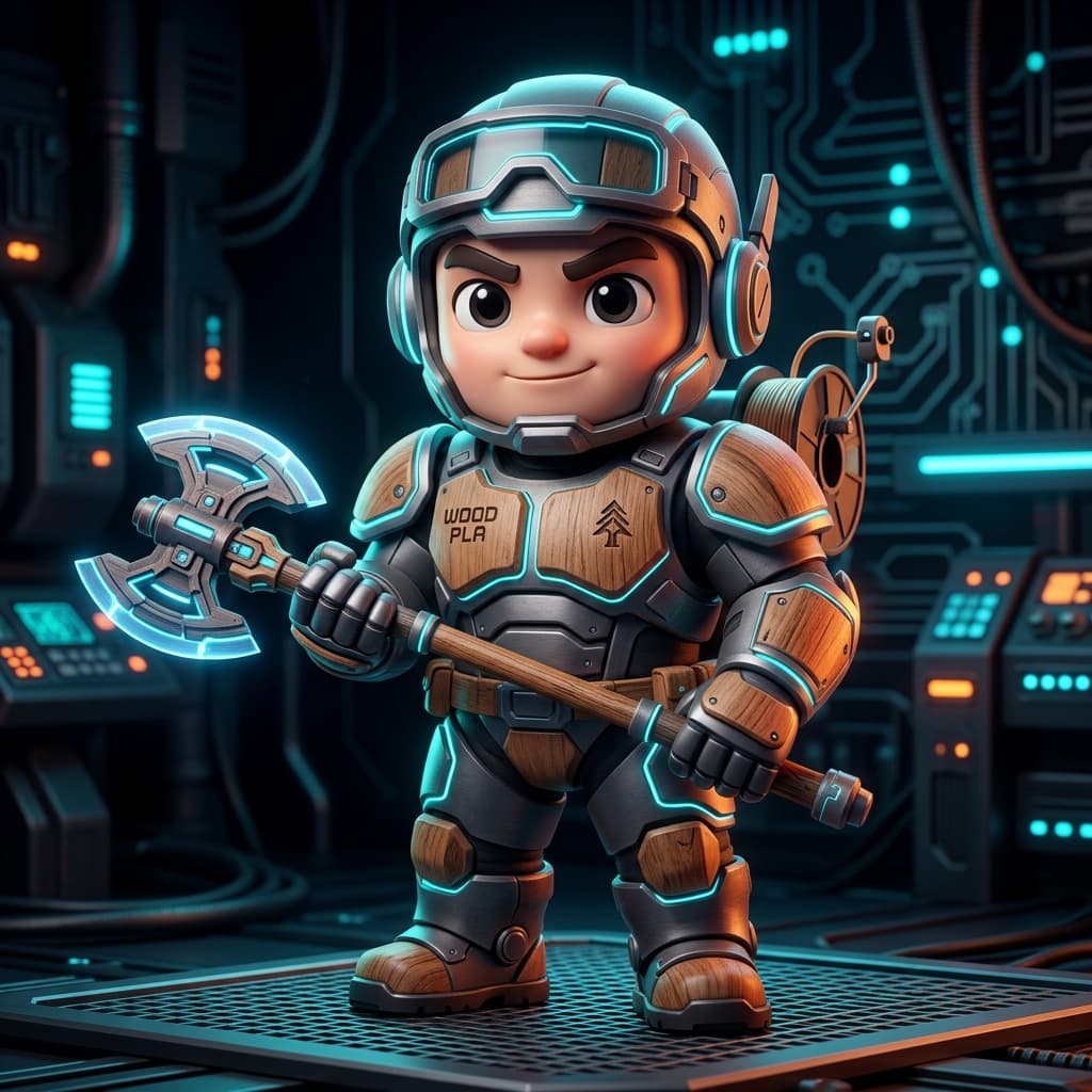 Wood-Filled PLA Mascot